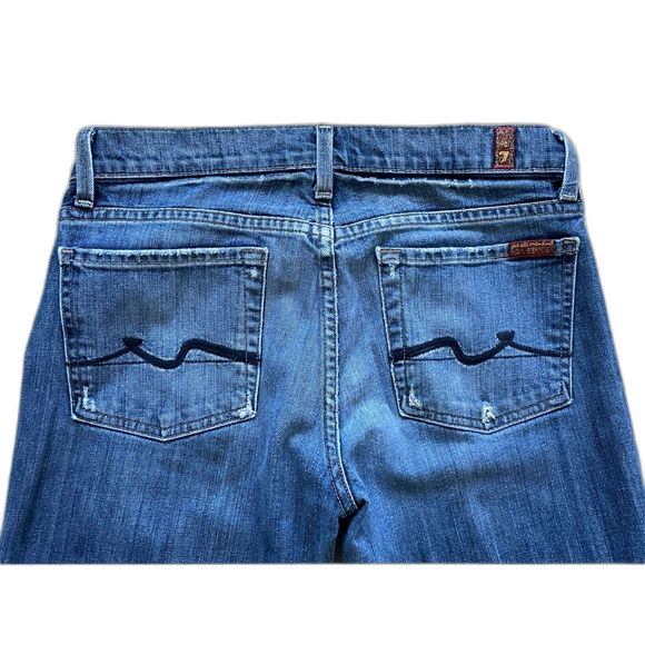 Women's 7 For All Mankind High Waist Bootcut Medium Wash Blue Jeans Size 28 - Picture 9 of 10